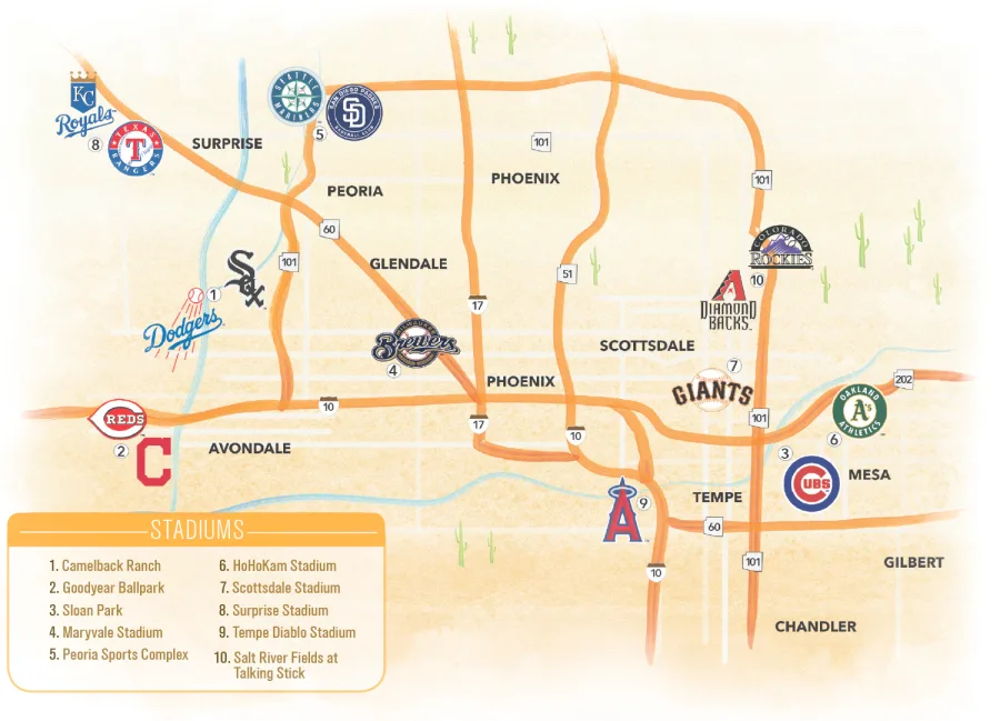 Arizona Spring Training Guide: 10 Teams, 1 Map Arizona Spring Training Guide: 10 Teams, 1 Map