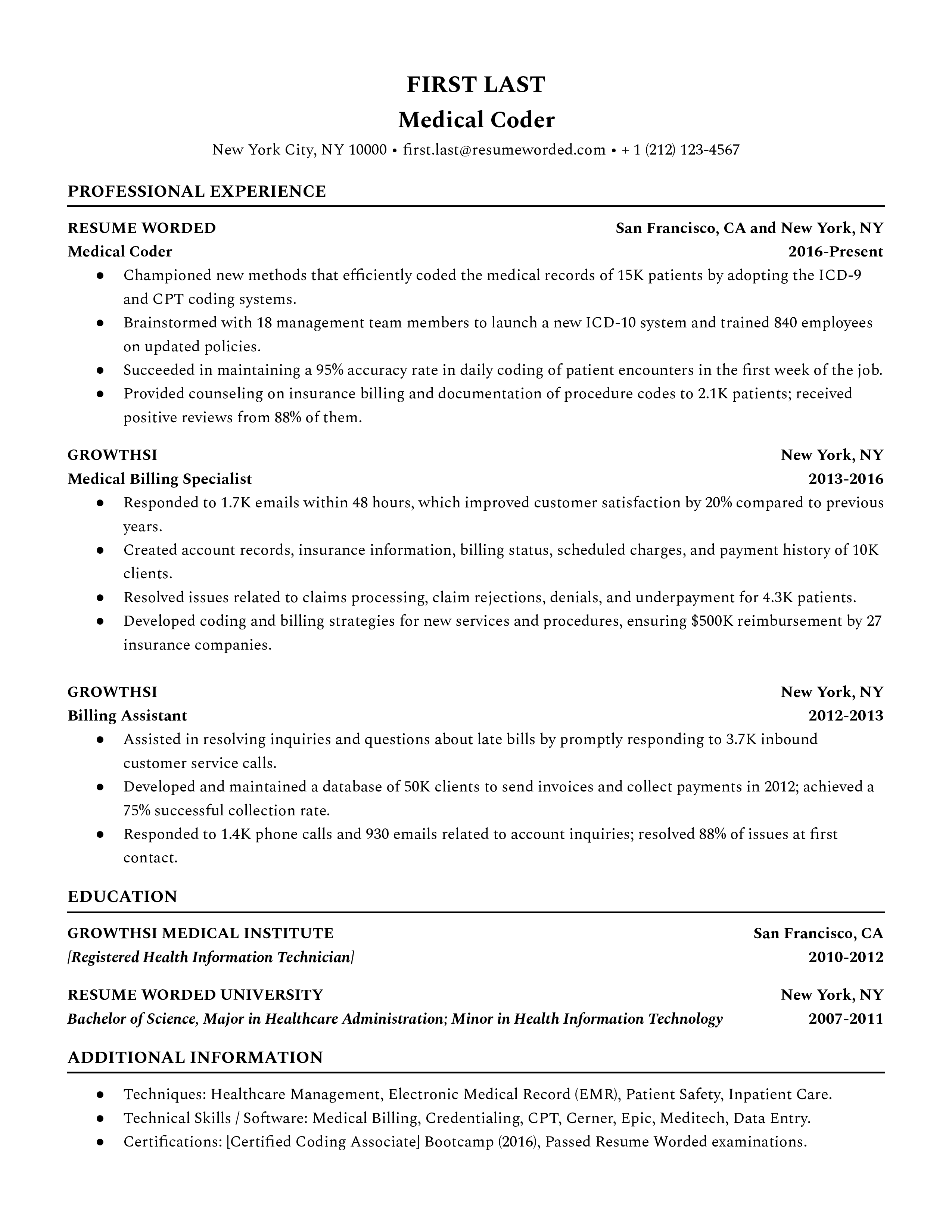 Example Of A Resume Example Of A Resume